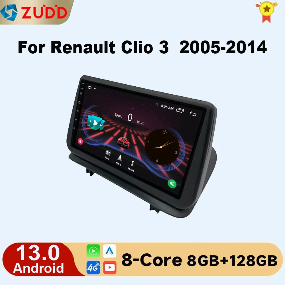 

Android 13 For Renault Clio 3 CLIO 3 2005-2014 4G WIFI Car Radio Multimedia Navigation GPS Camera Auto Carplay Stereo DVD Player