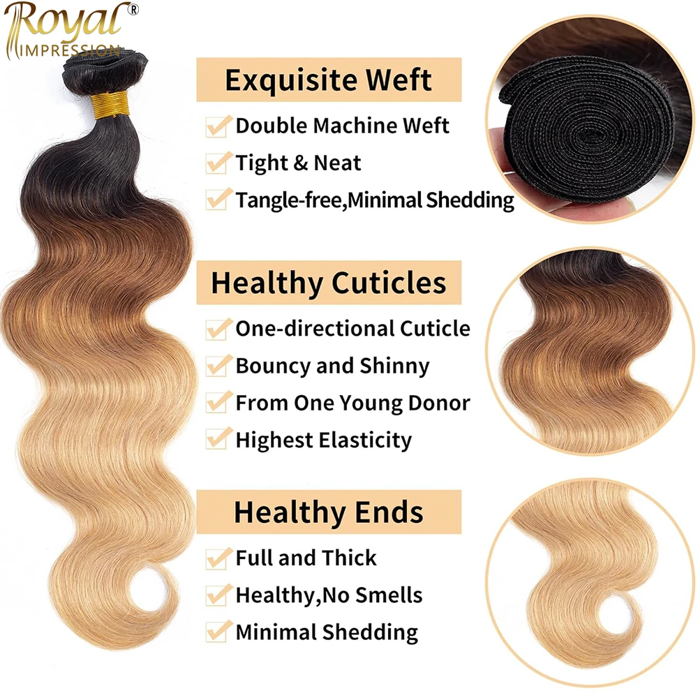 15A أومبير الملونة البرازيلي شعر مموج نسج حزم مع إغلاق ريمي حزم الإنسان مع HD الدانتيل إغلاق شقراء