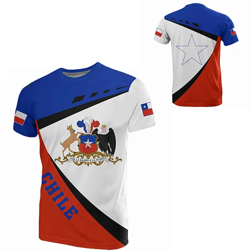 

Summer Chile Flag Emblem T-Shirts 3D Print Streetwear Men Women Casual Fashion Oversized O-Neck T Shirt Kids Tees Tops Clothing