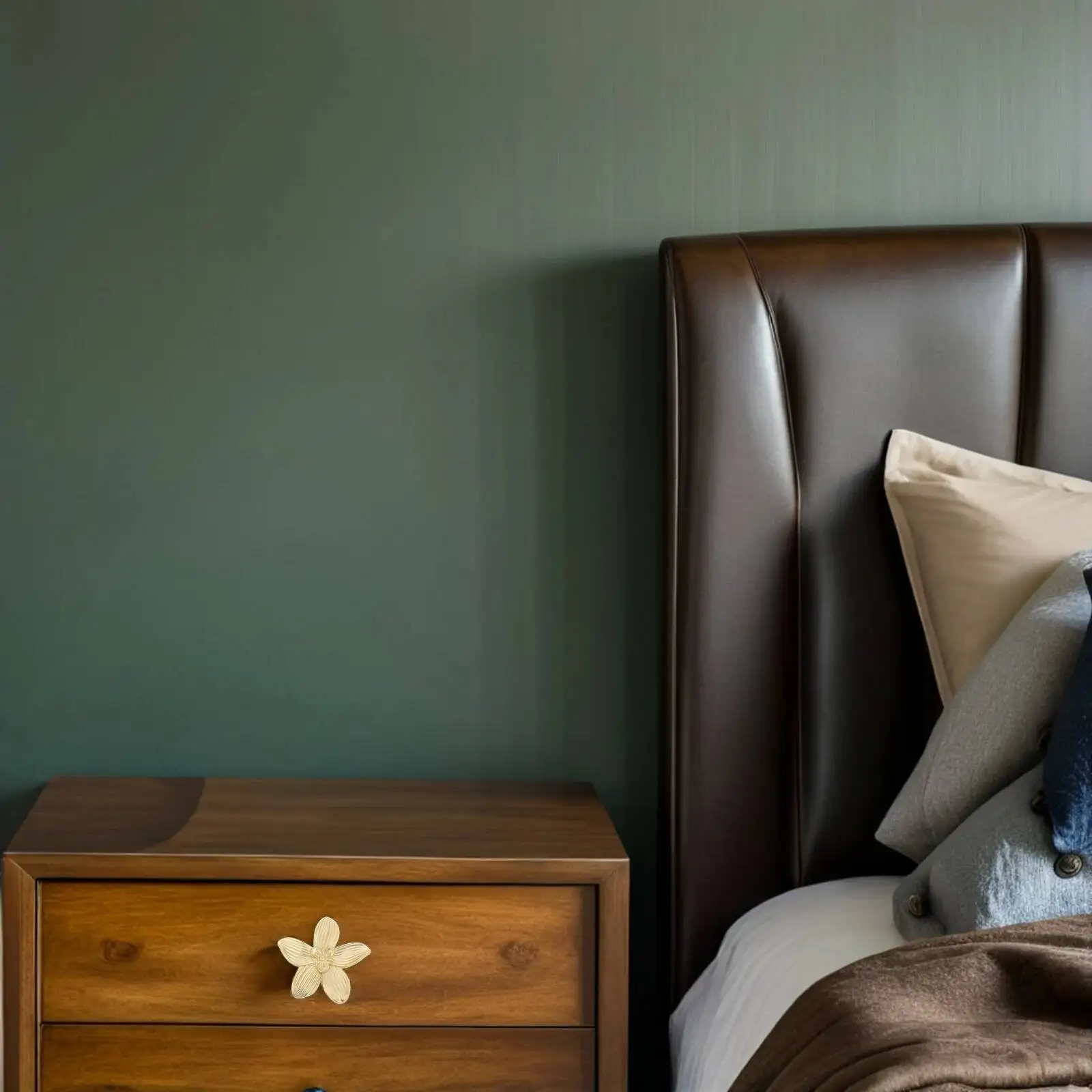 

4Pcs Vintage Retro Cabinet Door Handles Flower Petal Knobs Zinc Alloy Single Hole Drawer Pulls Decorative Hardware