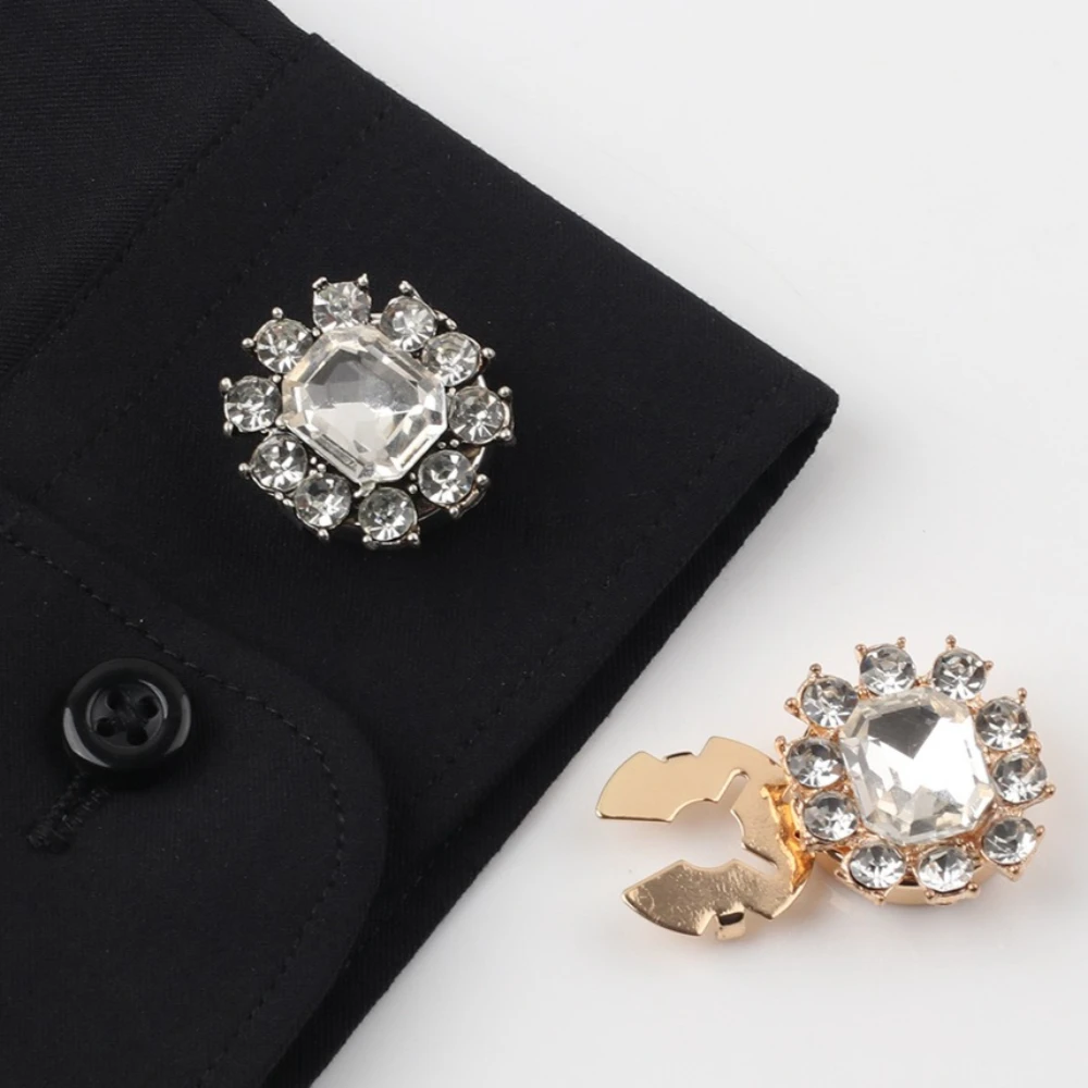 1PCS Hot Cross-border Pick! Square Button Covers Alloy Shirt Cufflinks Style Accents Elegance  for Your Wardrobe Upgrade Luxury