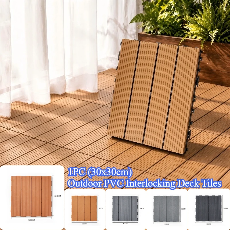 1PC 30x30cm Outdoor Ground Splicing Plastic Floor Tile Balcony Courtyard Self-paving Terrace Renovation Waterproof Plastic Floor