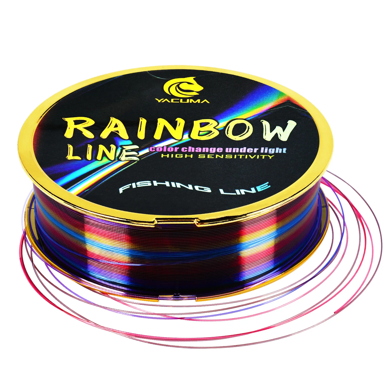 YACUMA 105M/114YDS Regenbogen-Monofilament-Angelschnur mit Fluorcarbon-Beschichtung, 5LB-37LB Stärke, Nylon-Angelschnur für alle Angler – Detail 4