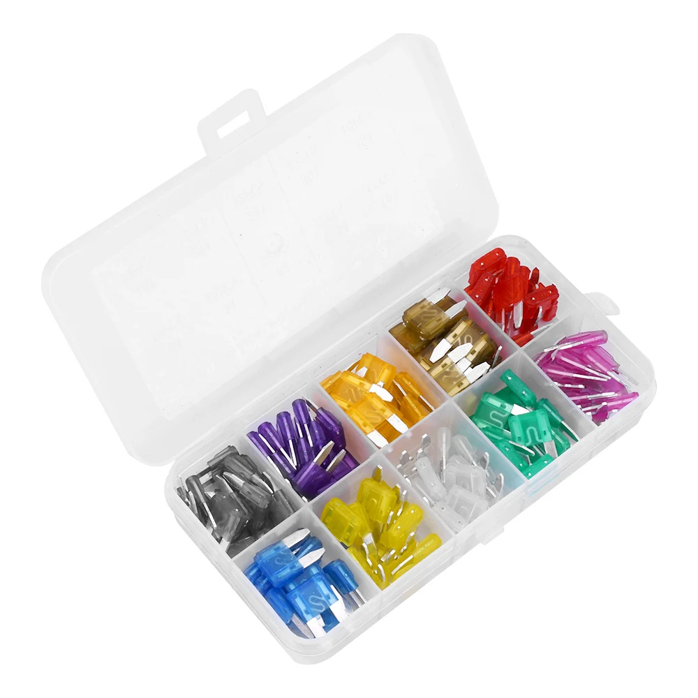 120PCS Mini Sicherungen für Autos Klinge Automotive Sicherung Auto Kit Sicherung Set Lkw Zubehör 2A/3A/5A/7,5 A/10A/15A/20A/25A/30A/35A