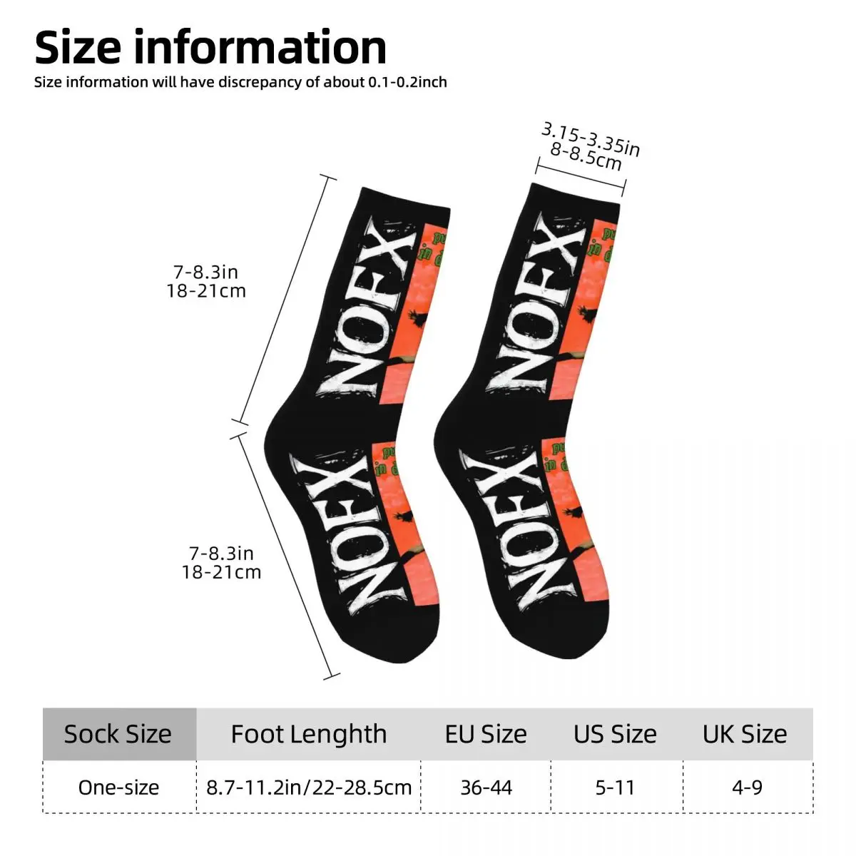 NOFX American Rock วงดนตรีถุงเท้าฤดูใบไม้ร่วงนักดนตรีถุงน่องผู้ชายถุงเท้านุ่มอบอุ่นกีฬากลางแจ้งถุงเท้าป้องกันการลื่นไถล