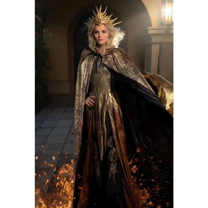 

Длинный плащ с капюшоном для ролевых игр, костюм ведьмы-воительницы для сценических выступлений, китайский полиэстеровый летний модный женский костюм для битвенных сцен