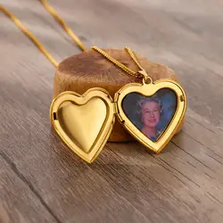 Stainless Steel Custom Photo Heart Locket Necklace for Woman Personalized Family Friends Picture Pendant Memorial Jewelry Gifts