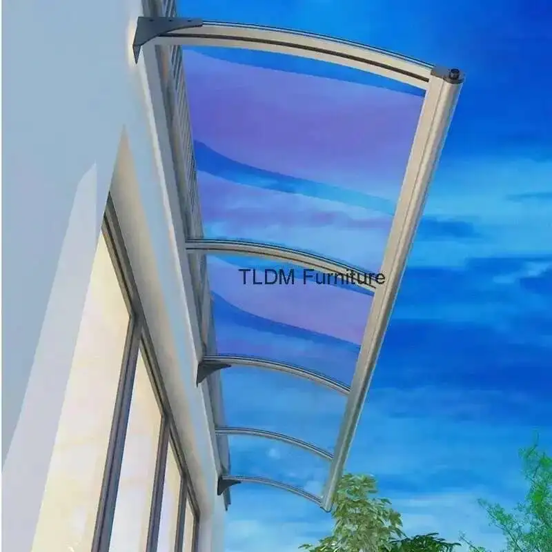 Home Nordic Window Courtyard Eaves Large Sink Aluminum Alloy Gazebos Rainproof Pergola Transparent Plate Awning Garden Pavilion