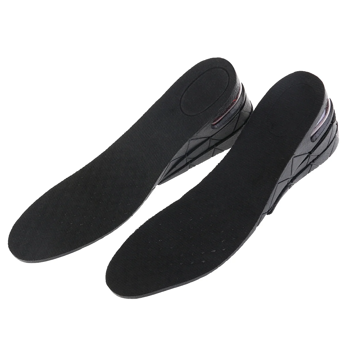 

Pair of PU Invisible Height Increase Insole Black Comfortable Shoe Cushion Taller Pad 7cm Non Slip Foot Comfort