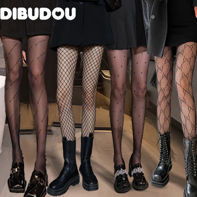 

Sexy Polka Dot Silk Stockings Bow/Heart Thin Lady Tights Pantyhose Black/White Nightclub Female Ladies Lolita JK Silk Hosiery