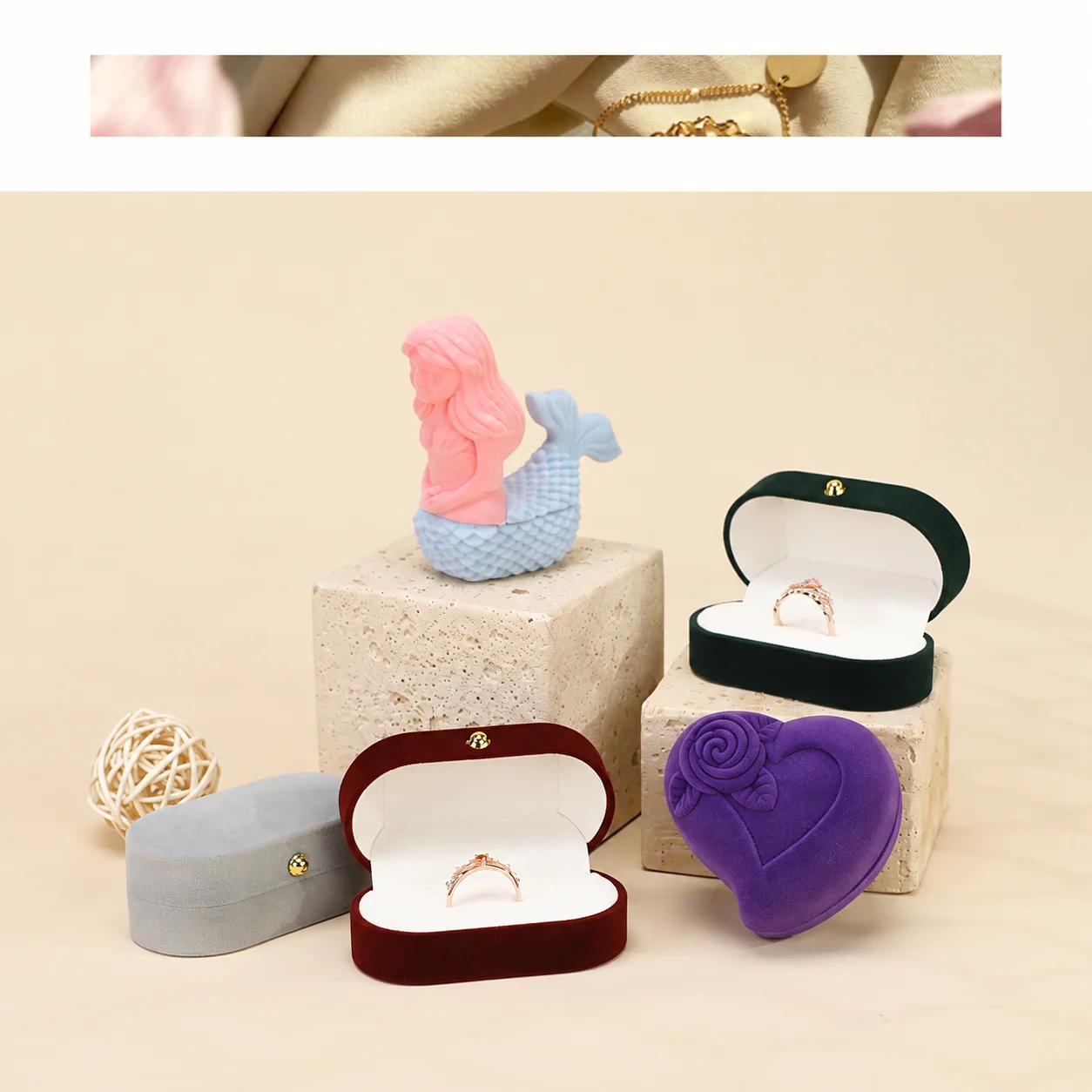 Cute Jewelry Gift Box Portable Jewelry Storage Display Case Portable Jewelry Box Cute Cartoon Ring Box For Earring Storage