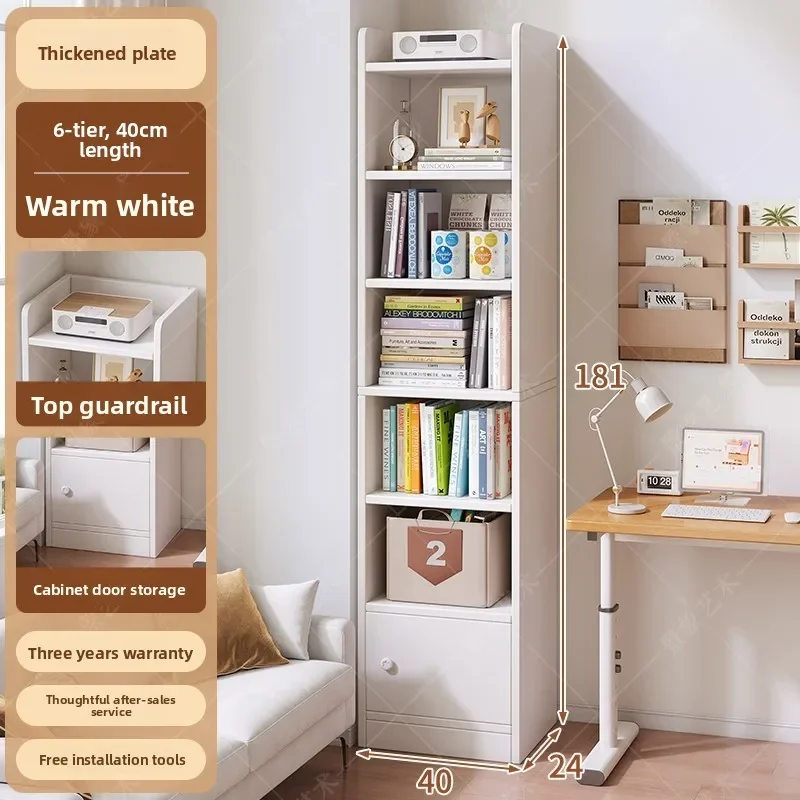 

Factory Bookshelf Shelf Multi-layer Floor-to-ceiling Storage Display Cabinet Study Small Narrow Bookcase With Door