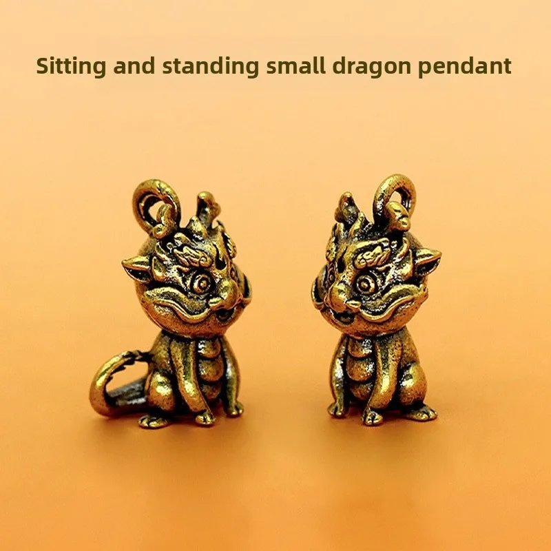 Bronze Dragon Sitting Stall Popular Small Commodities High-End Sense Cross-Border Exclusive Yellow Bronze Craftsman Artwork