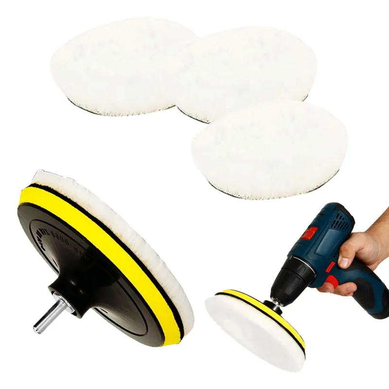 

5Pcs 3 Inch Wool Polishing Disc Car Waxing Polishing Buffing Car Paint Care Polisher Pads Auto Washing Accessories Car Gadget