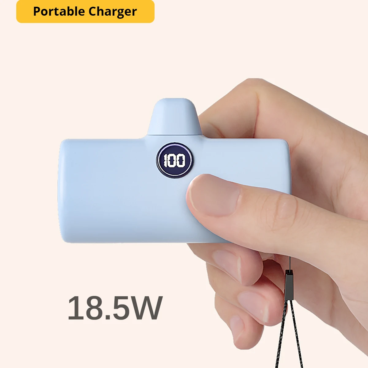 

Portable Charger Power Bank 18.5W Fast Charging Power Bank for iPhone Samsung Xiaomi Honor Type C Lightning Built-in Cable