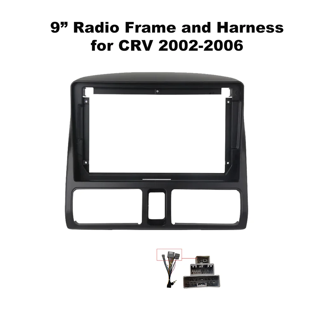 9-дюймовая рамка авторадио и кабель для HONDA CRV 2002-2006 2 Din автомобильный плеер, панель приборной панели, рамка аудиопанели 9-дюймовая рамка авторадио и кабель для HONDA CRV 2002-2006 2 Din автомобильный плеер, панель приборной панели, рамка аудиопанели
