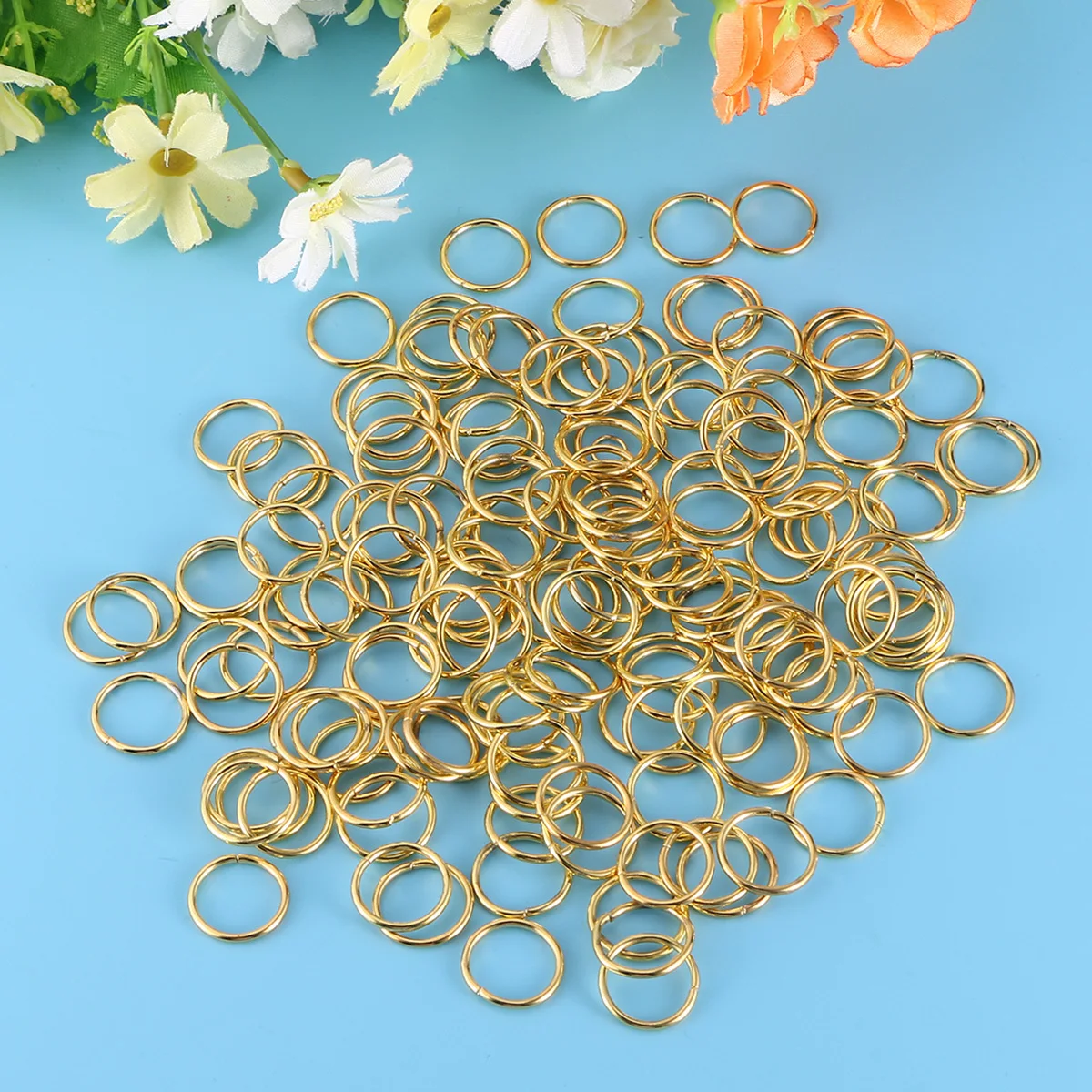 

160pcs Hanging Ornament Accessories Metal Ring Small Multi-Purpose For Key Rings Bulk Diy Jewelry Craft Decor Golden