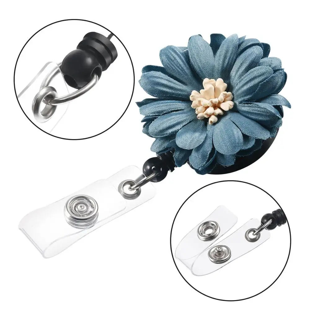 Idclip 13 สีDaisy Retractable Badgeผู้ถือคลิปจระเข้ID Badge Reelคลิปผู้ถือบัตร