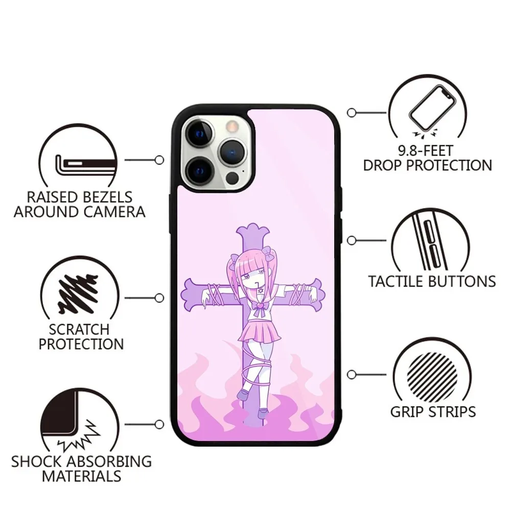 M-Menhera Chan Comic Phone Case Strong Magnetic For IPhone 16,15,14,13,Pro,Max,Plus,11,12,Mini For Magsafe Wireless Charging