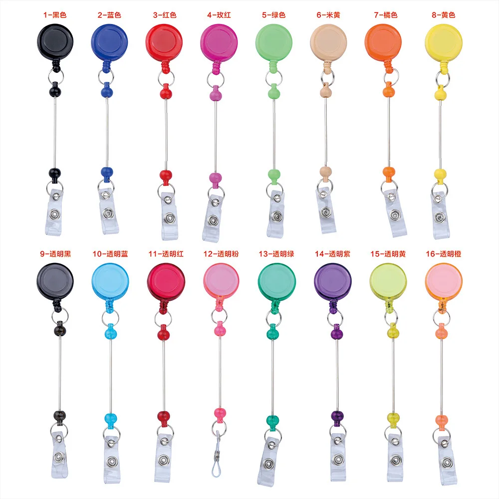 10pcs Badge Reel Card Holder DIY Beaded Nurse Badge ID Key Chain Name Badge Holder Business Hanging ID Door Card Case Gift