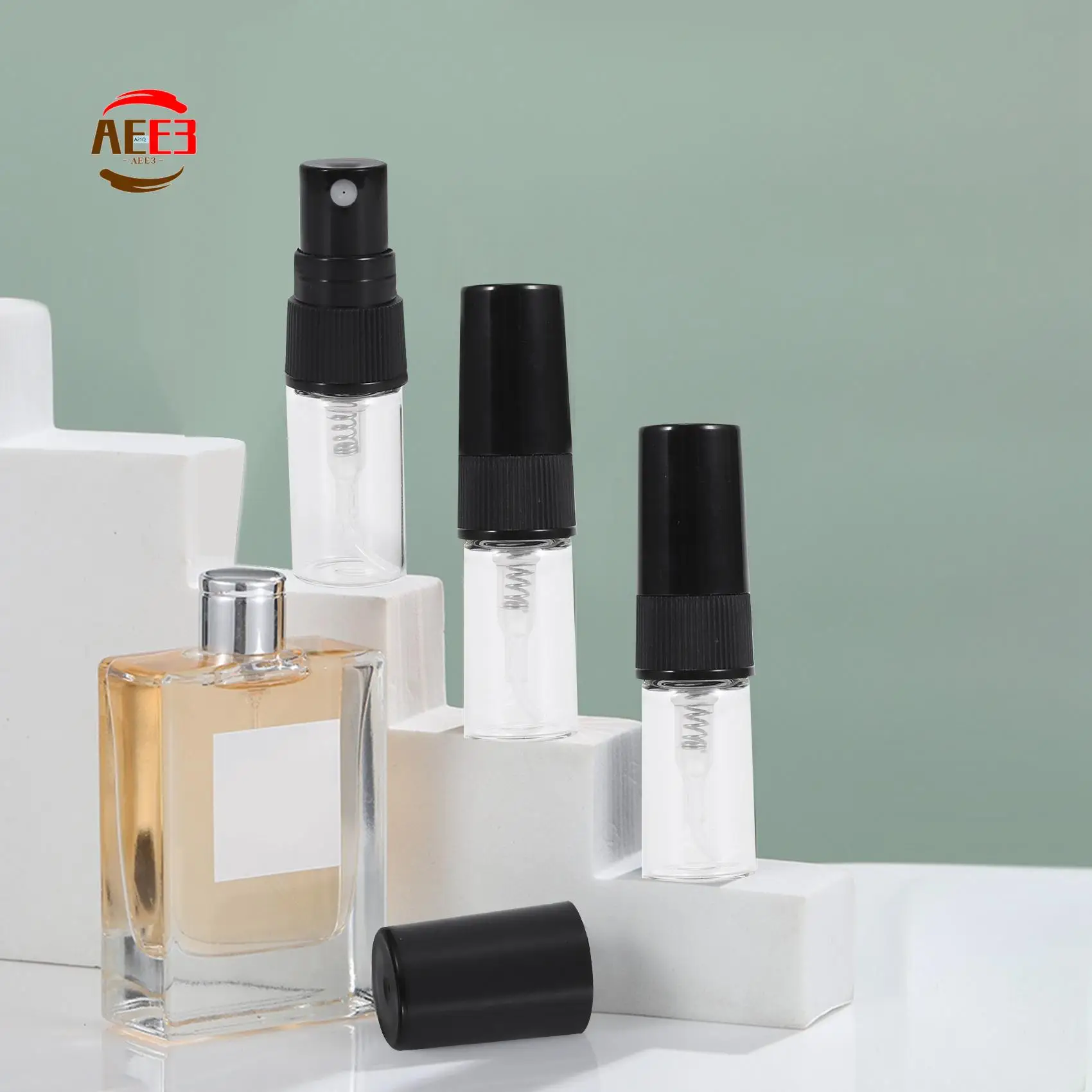 

AEE3-10Pcs Mini Portable Glass Perfume Bottle Travel Size Empty Perfume Glass Spray Bottles