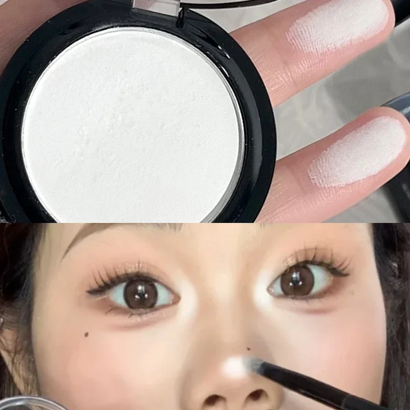 Matte สีขาวสีน้ําตาล Highlighter Contouring Palette 3D Bronzer Highlighting สําหรับ Face Powder Texture กันน้ําจมูกเงาแต่งหน้า