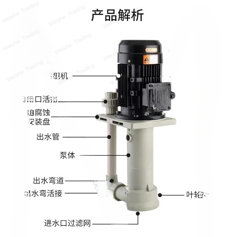 Vertical in Anti-corrosion Tank 220V 380V Plastic Chemical Pump Vertical Acid and Alkali Resistant Submerged
