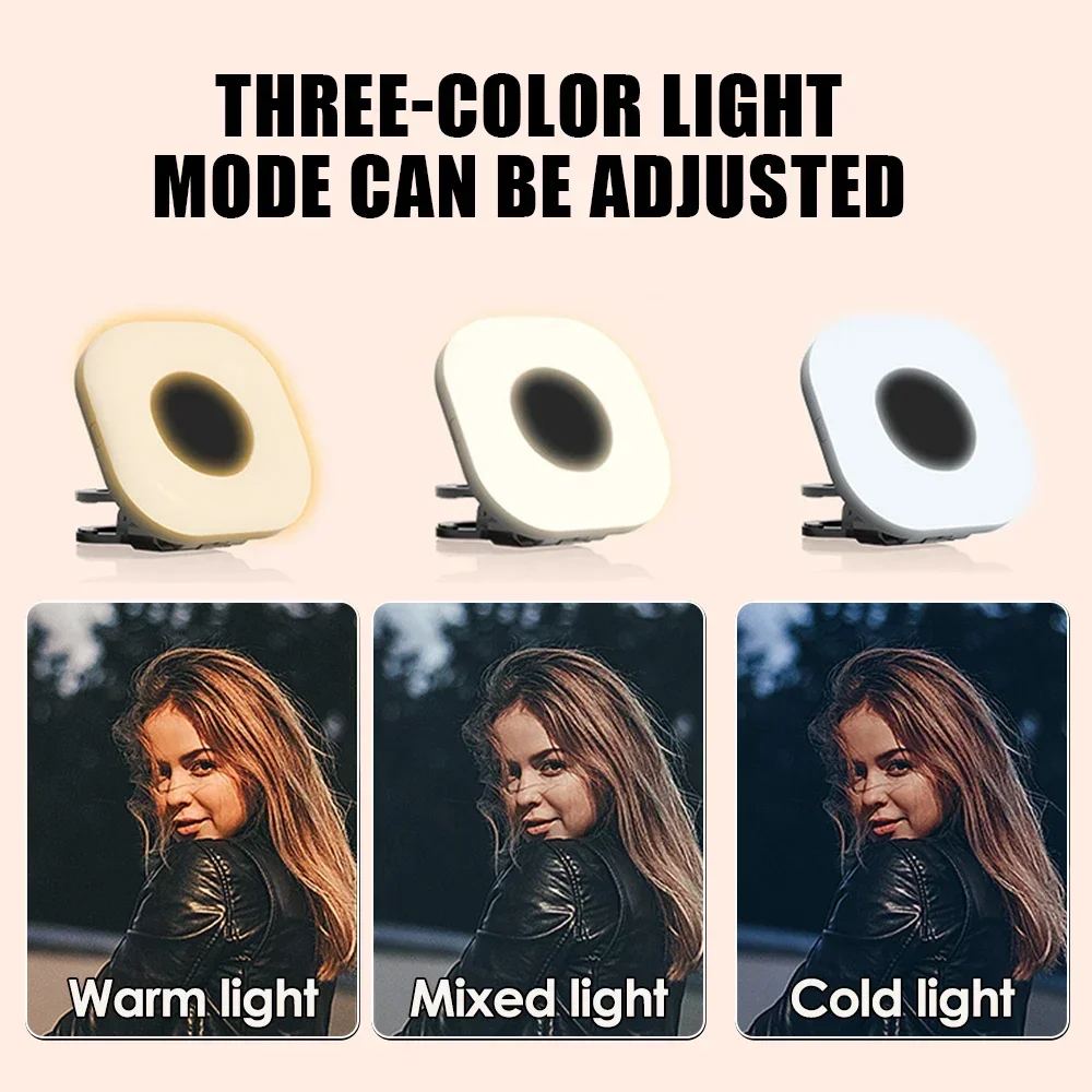 فلاش هاتف LED قابل لإعادة الشحن - ضوء سيلفي محمول لهاتف iPhone/iPad/الكمبيوتر المحمول