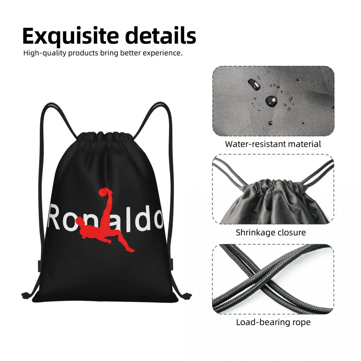 CR7 Football Ronaldos zaino con coulisse borsa da calcio per palestra di nuovo arrivo String Sackpack per ciclismo Fitness all\'aperto