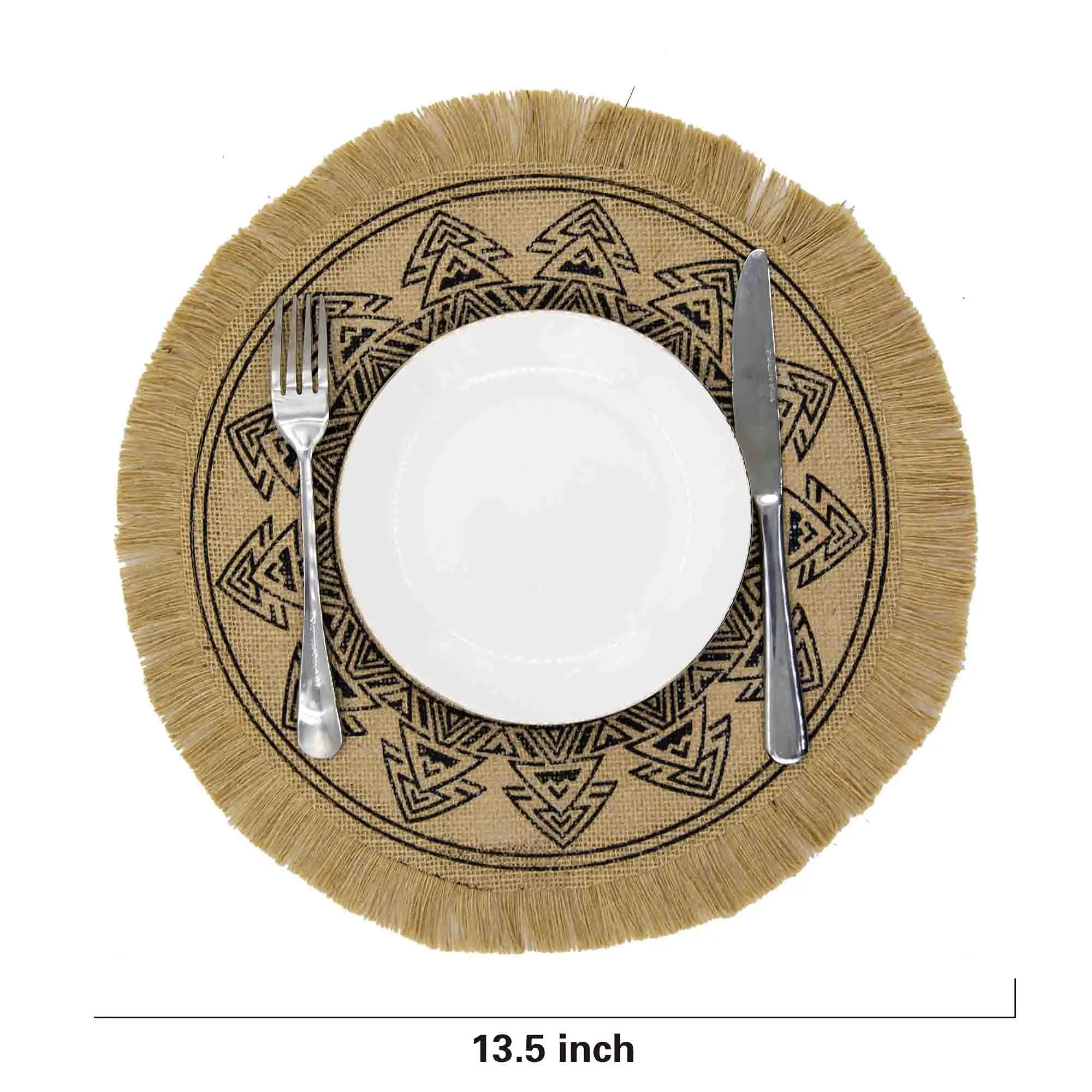 Boho Round Placemats Set of 4, Dining, Brown, Modern Dinner, Braided Beige Table and Fall, Circle Runner, Kitchen Plate Mats