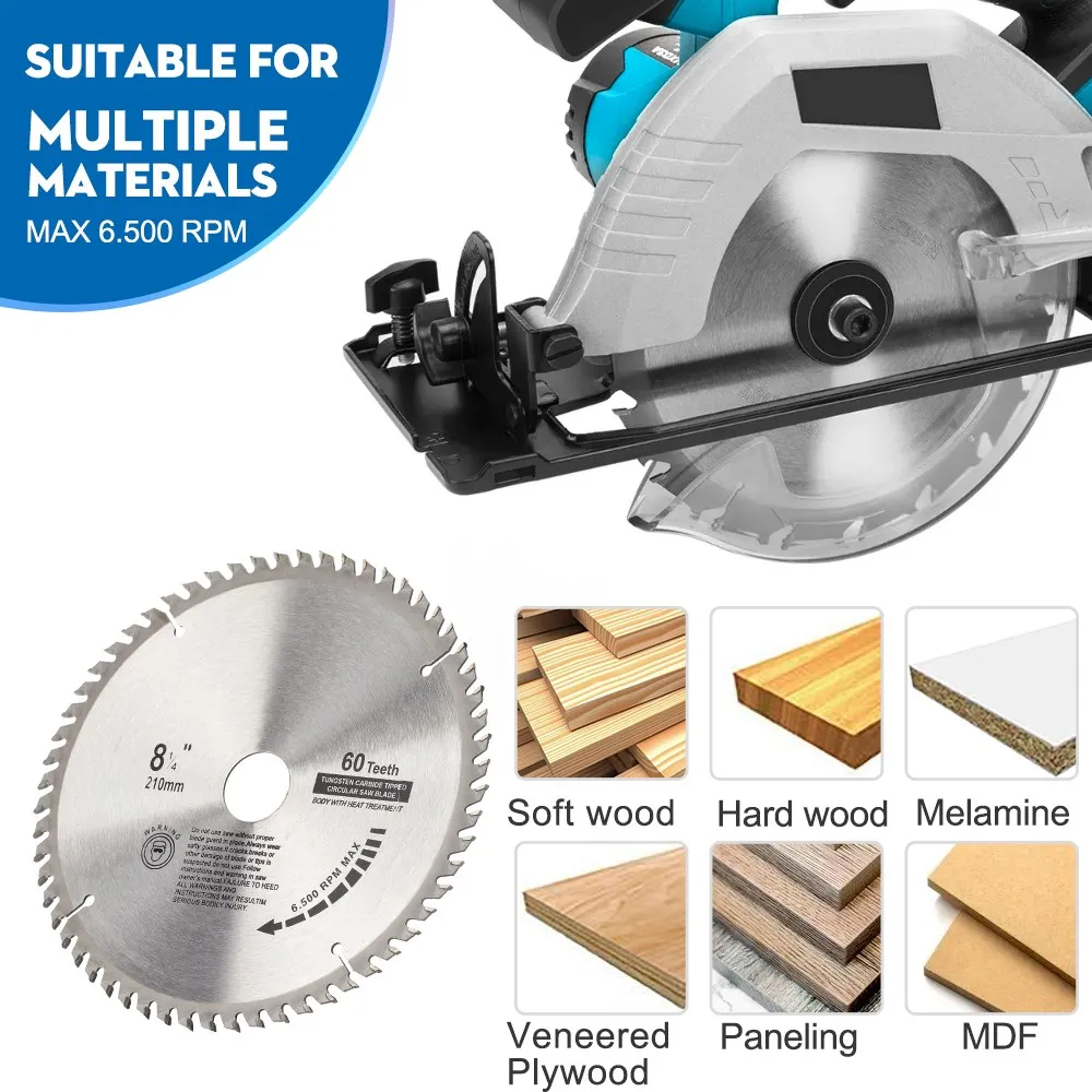 Imagem -06 - Xcan Lâmina de Serra Circular de Diâmetro 210 mm Dentes 24t 48t 60t 80t Disco de Corte de Madeira Carboneto com Ponta Tct Lâmina de Serra Ferramentas para Trabalhar Madeira