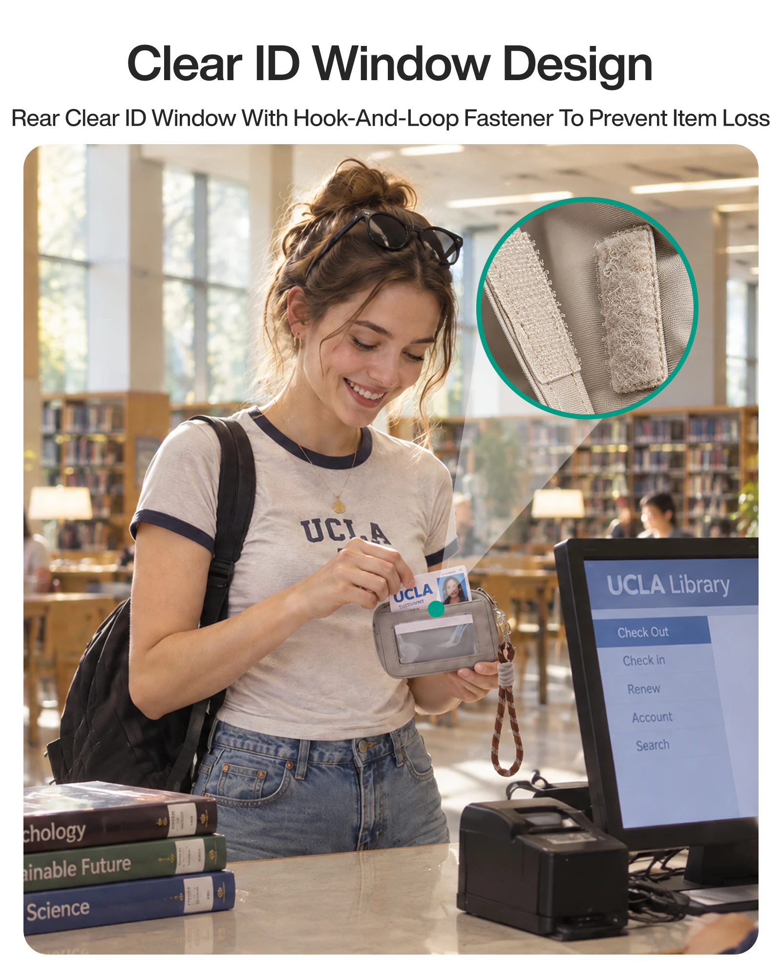 BAGSMART 2-in-1 Mini Pouch Set RFID Blocking ID Card Holder Detachable Knotted Wrist Strap Small Earbud Coin Purse for Outdoor
