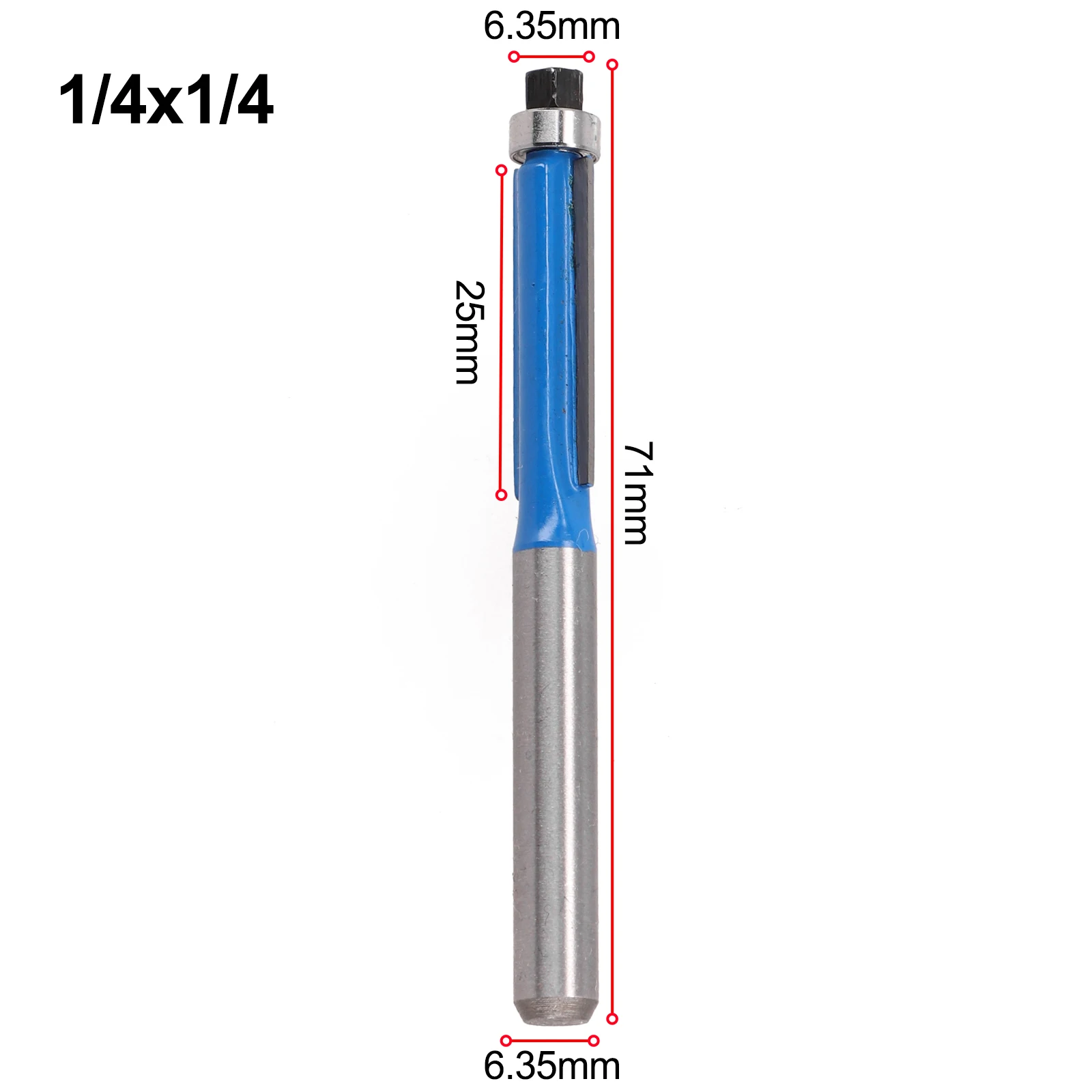 Blue Silver Smooth Accurate Router Bit Trimming Blade For Wood Edge Cutting Top Bearing Router Bit Woodworking