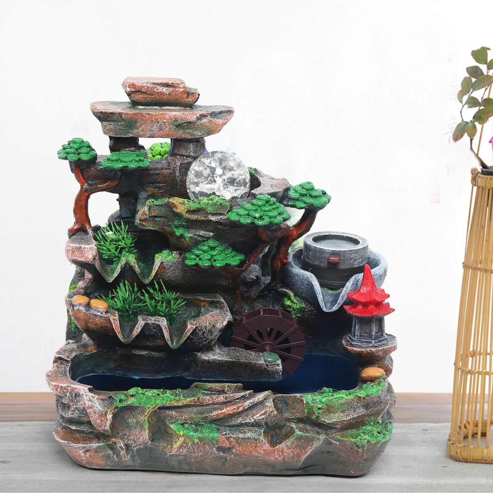 

Rockery Decoration: Elegant Design for Home or Office, Creates a Serene Atmosphere with Mist Effect