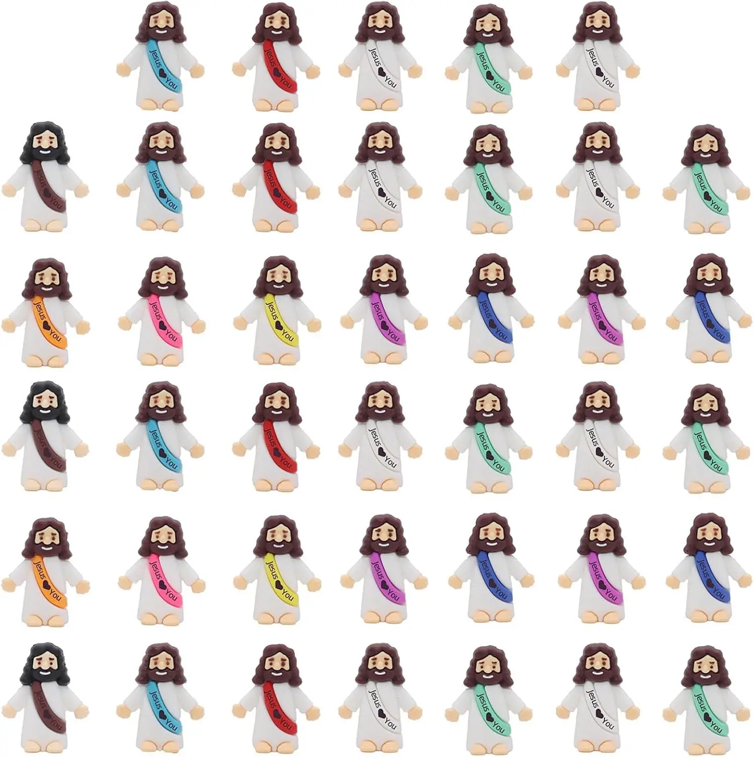 20 Little Jesus Figures Jesus Loves You Mini Jesus Figures Hide and Seek Religious Party Favors Sunday School Easter Egg Stuffer