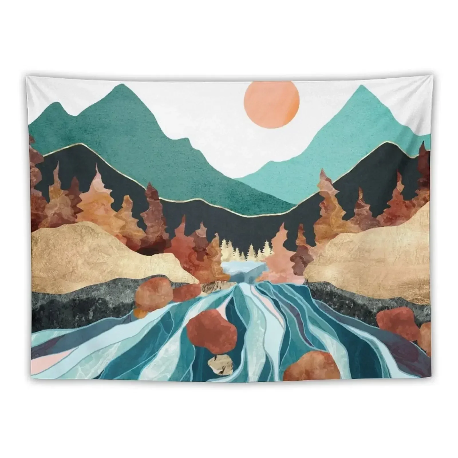 Blue River Tapestry Wall Art Decoration Room Tapestry