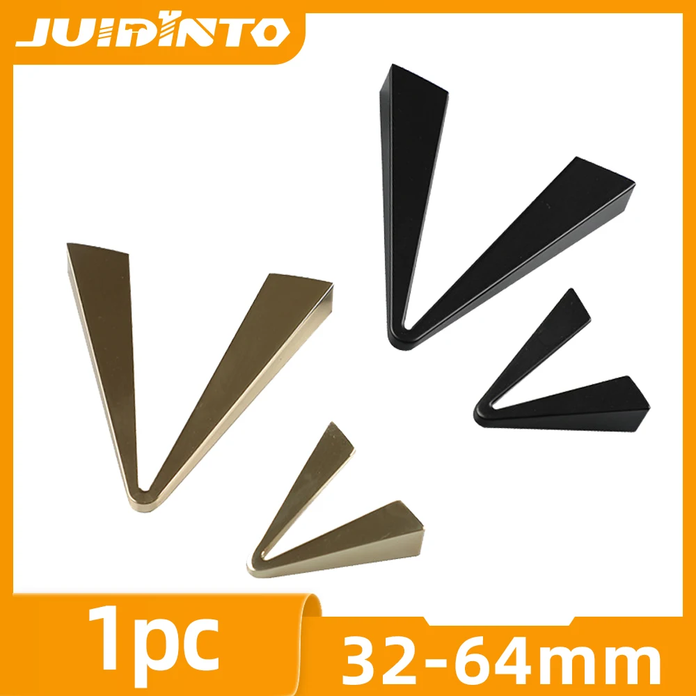 JUIDINTO Kitchen Cabinet Handles Gold Black V Type Metal Handle Cabinet Door Pulls for Drawer Handle Wardrobe Furniture Hardware