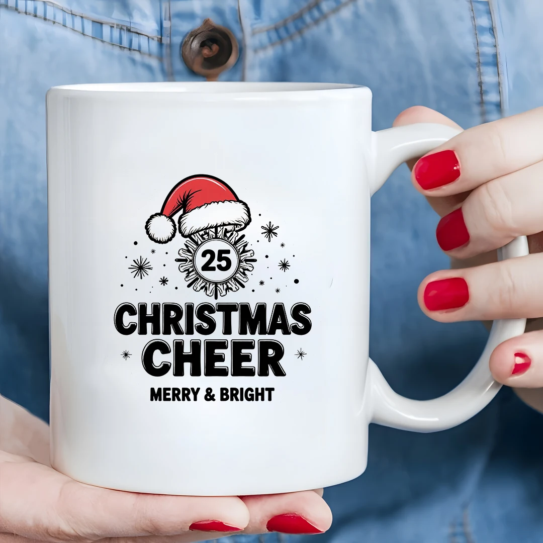 11オンスカップ + 漫画サンタ帽子ピンカップ クリスマスギフト 子供用水筒 家族 オフィス コーヒーカップ 楽しいクリスマスのお祝い