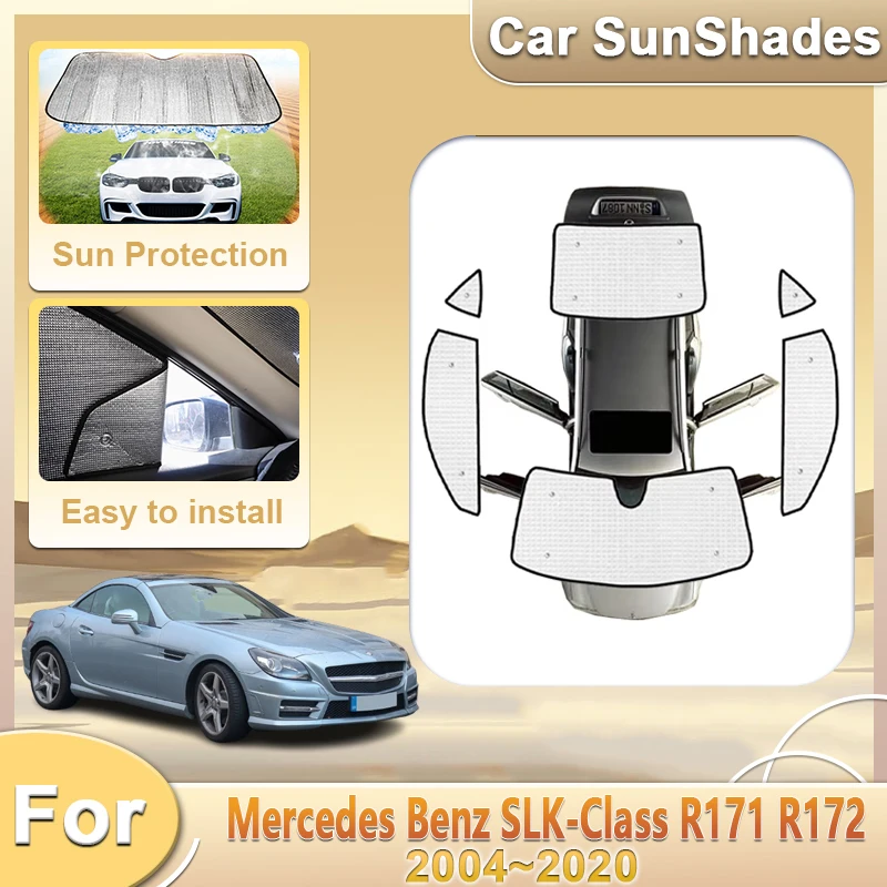 Солнцезащитные козырьки для Mercedes Benz SLK-Class R171 R172 2004~2020 2012 2014 2016 Отражатель Солнцезащитный козырек для автомобиля Инструменты