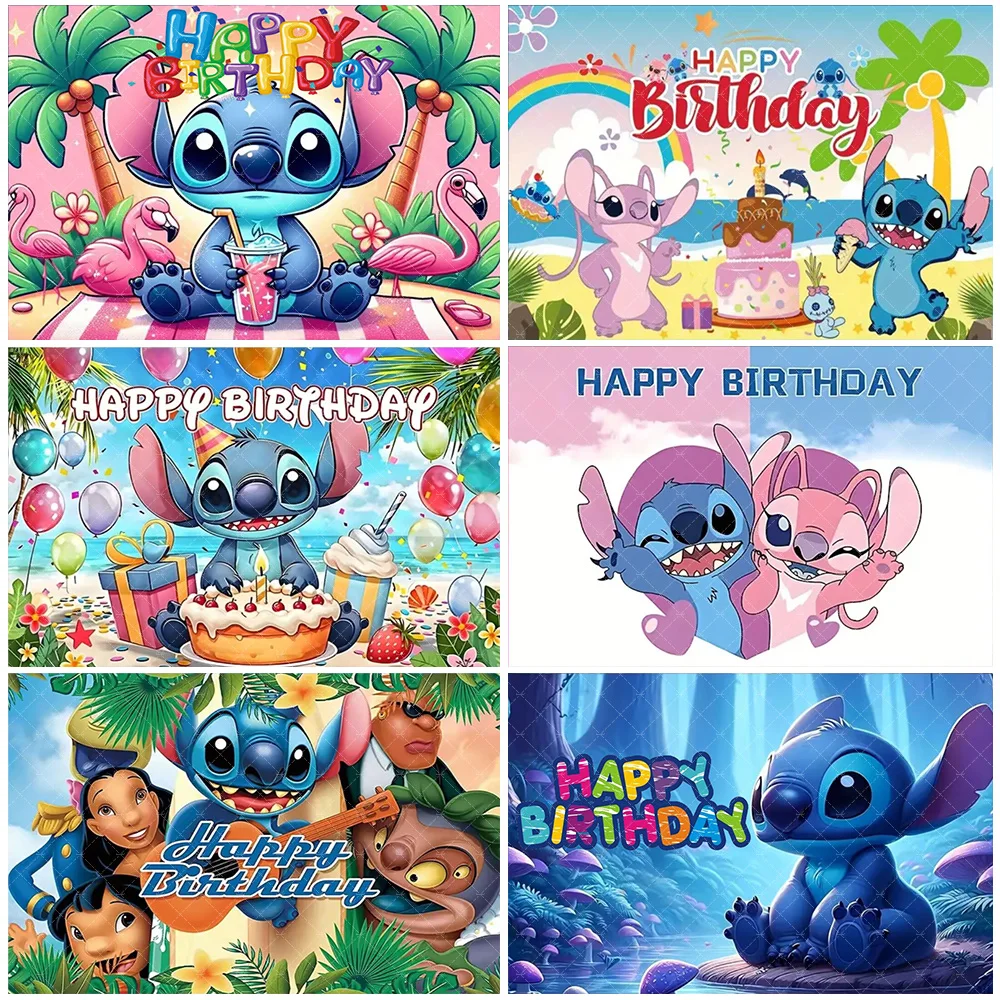 

Disney Star Stitch Backdrop Birthday Party Photo Props Lilo&Stitch Birthday Party Decoration Photo Booth Photography Background