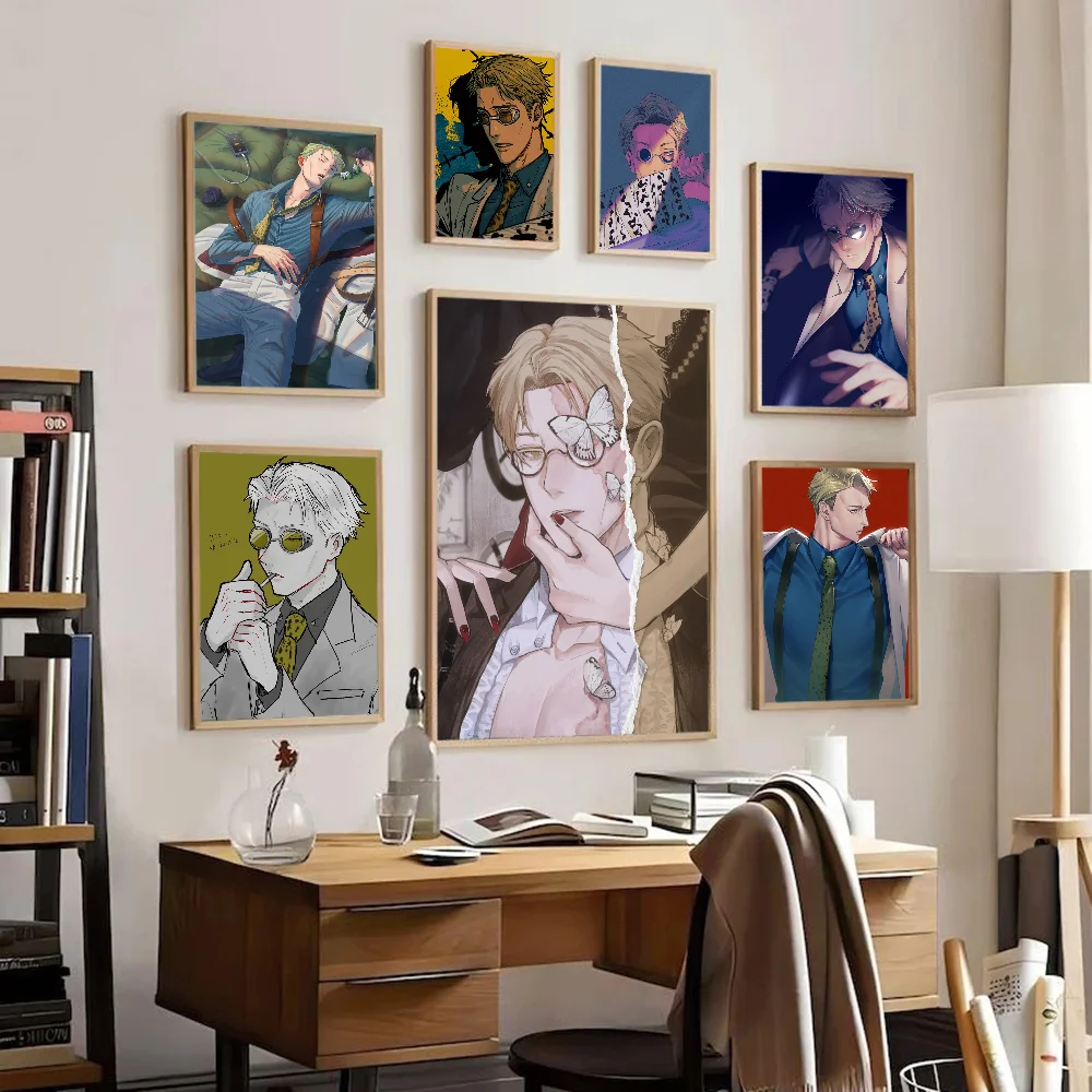 Kento Nanami Jujutsu Kaisen Self-adhesive Art Poster Fancy Wall Sticker For Living Room Decoration Vintage Decorative Painting