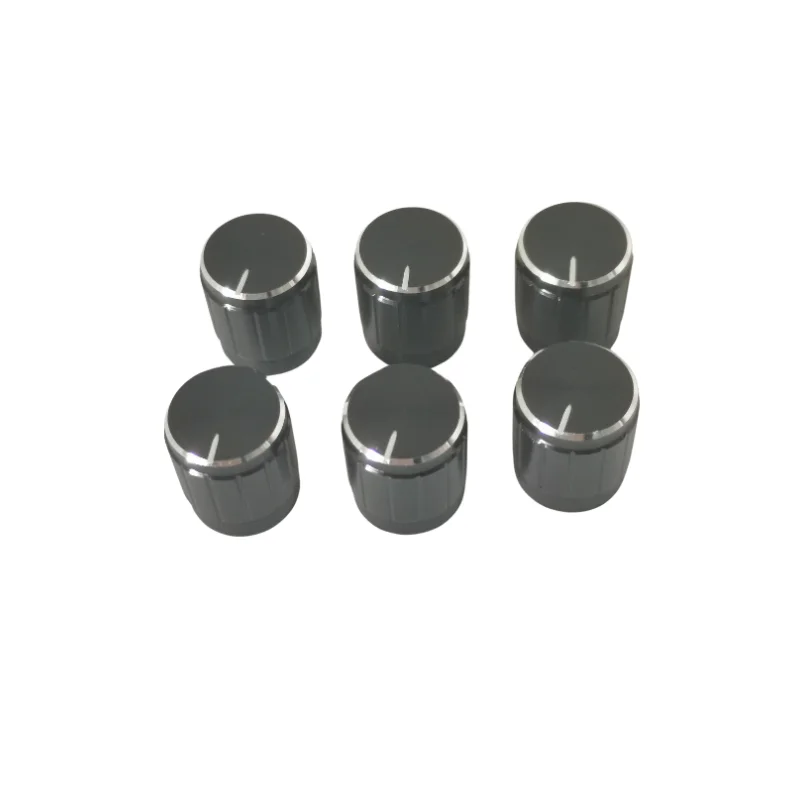 100pcs Potentiometer Cap 15*17mm Black Silvery Golden Bright Edge Half Shaft Hole D-Shaped Aluminum Alloy Knob