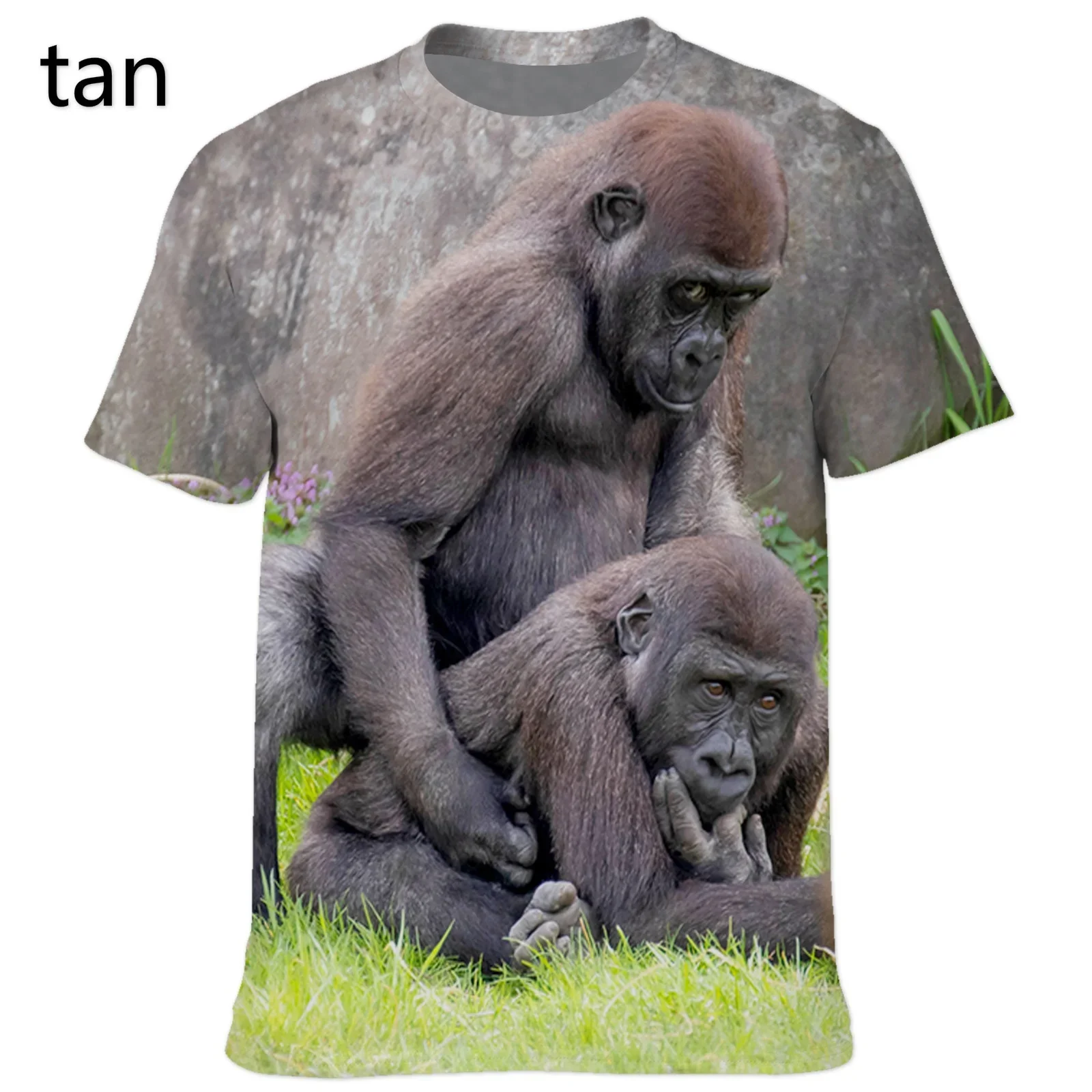 Summer Orangutan/monkey 3D Print Gorilla Funny Short Sleeve Y2k Clothing Tops for Man Cool Animal T Shirt Tees