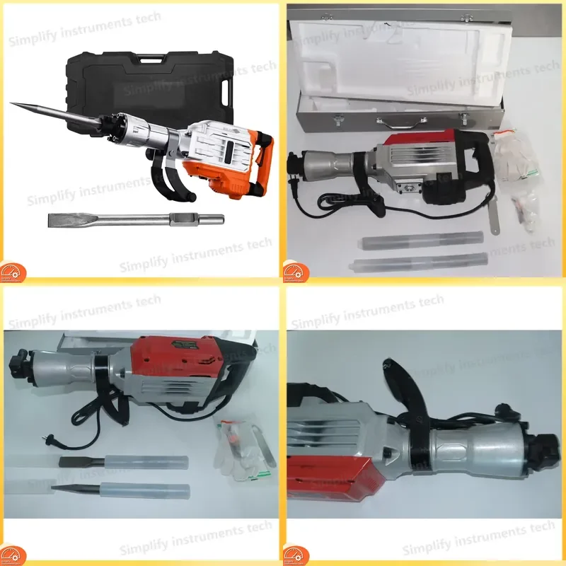 4500W Jack Hammer Demolition Concrete Breaker with 2 Chisel Bits Heavy Duty Power Drill Hammer for Construction