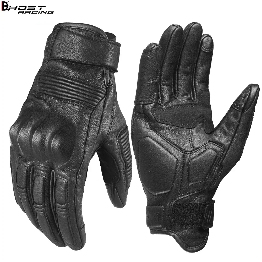 

Motorcycle Full Finger Gloves Vintage Biker Gear Fall Prevention Men Riding Leather Touch Screen Tactical Female