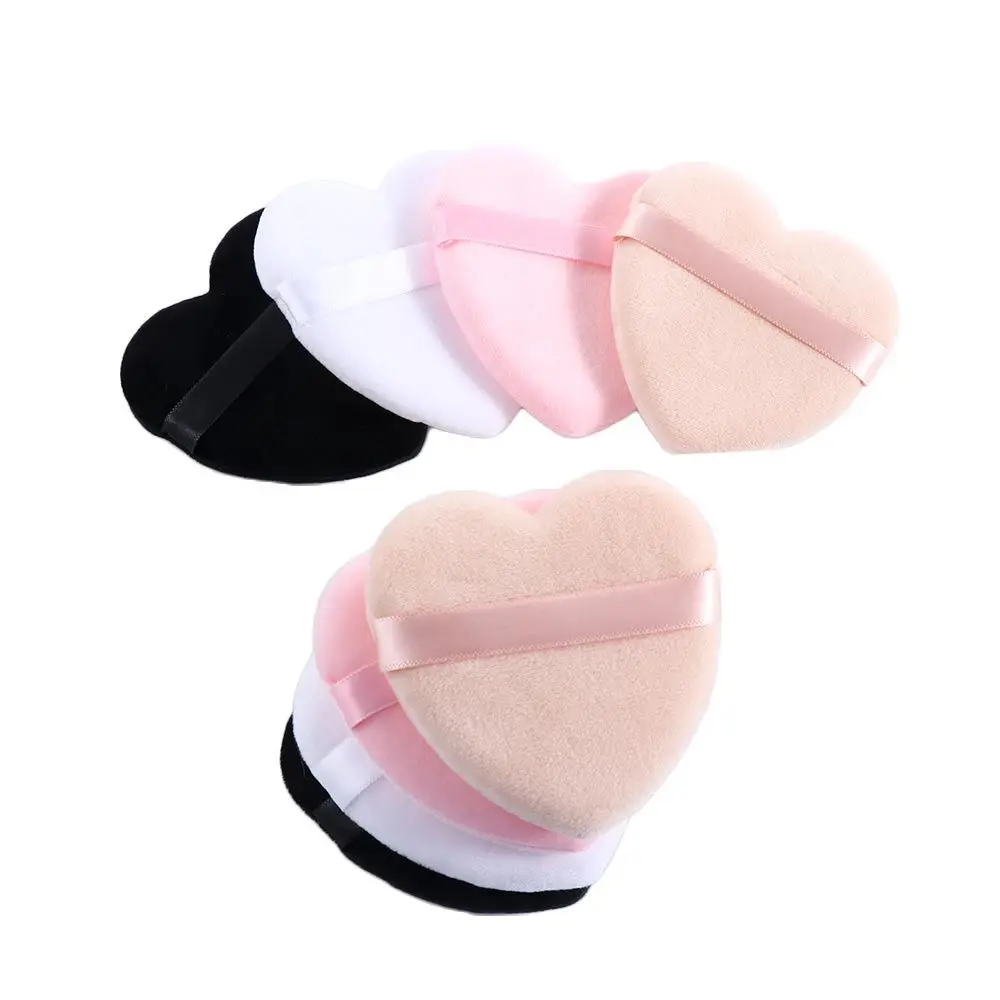 Veludo macio em forma de coração corretivo maquiagem algodão compõem puff pó puff esponjas de beleza cosméticos puff compõem ferramentas