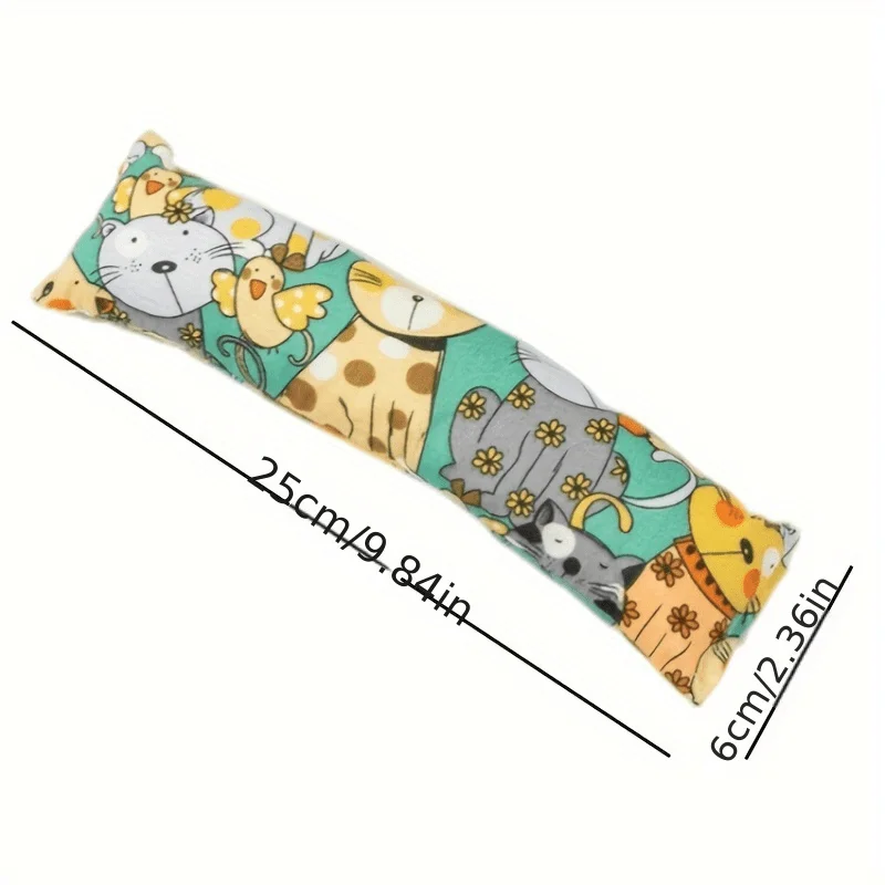 2/5pcs Cat Grass Chew Toy Plush Pillow Interactive Cat Toy with Vibrant Floral & Geometric Patterns for Indoor Cats pet products