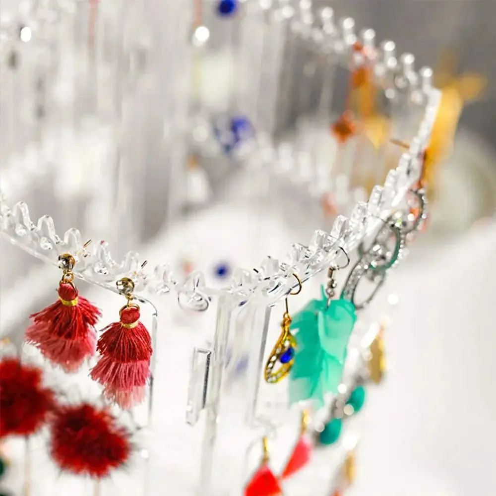 Rotating Jewelry Display Rack Large Capacity 360 Degree Necklaces Rings Holder 4 Tiers Storage Hanger Jewelry Storage Box