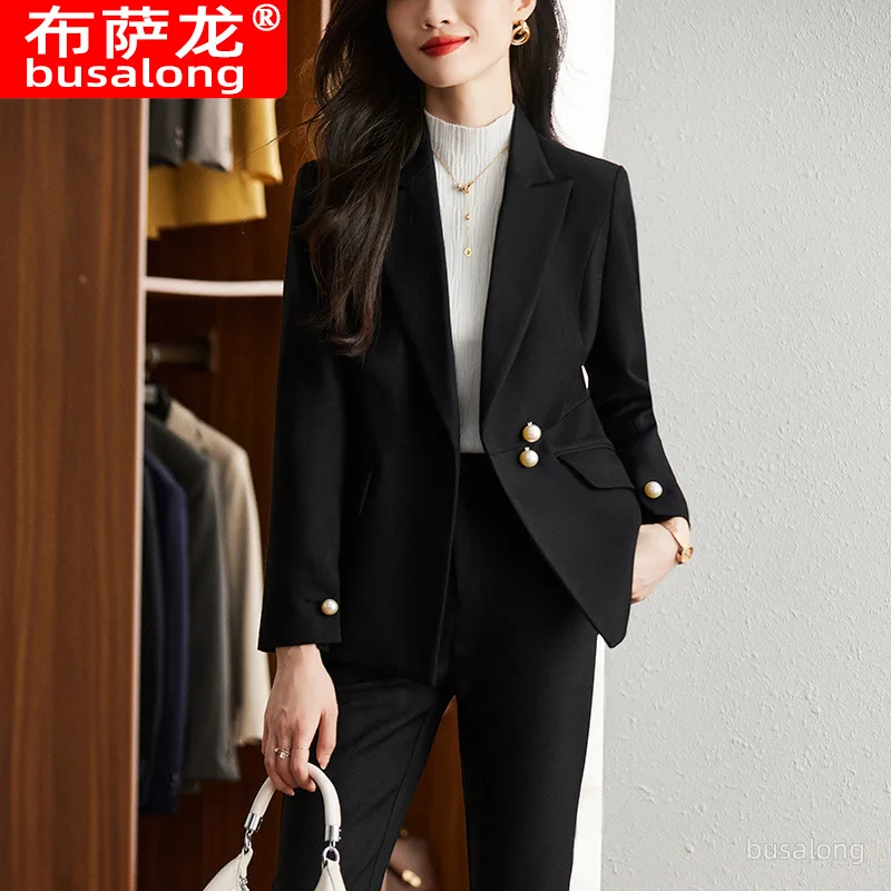 2022 New Autumn and Winter Long Sleeves Business Women's Clothing Suit Business Formal Wear White-Collar Workwear Graceful Fashi