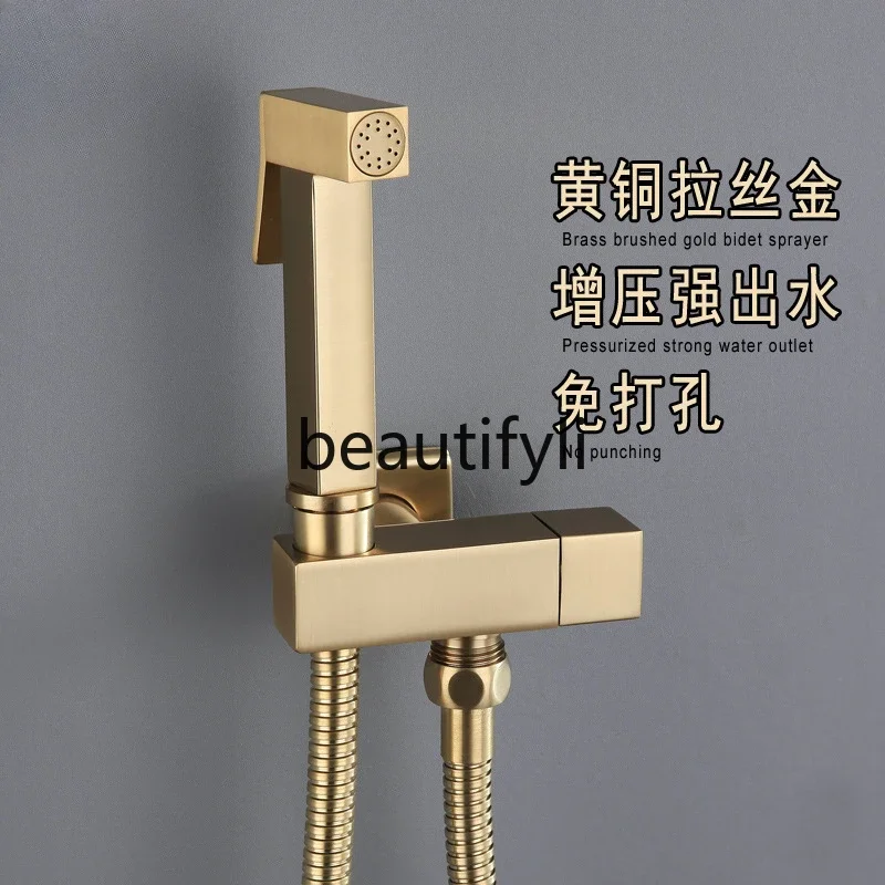 

ss Spray gun, toilet, faucet, female washer, nozzle, toilet flush nozzle, high pressurized all-copper brushed gold, black.